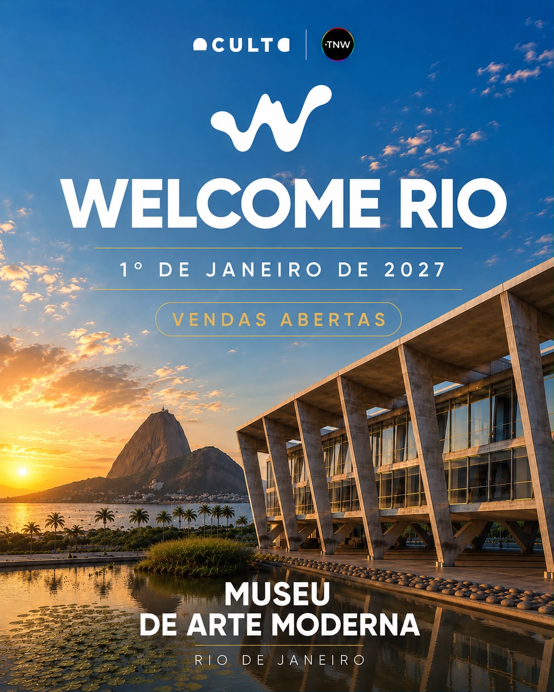 Flyer Welcome Rio 2027 — Museu de Arte Moderna